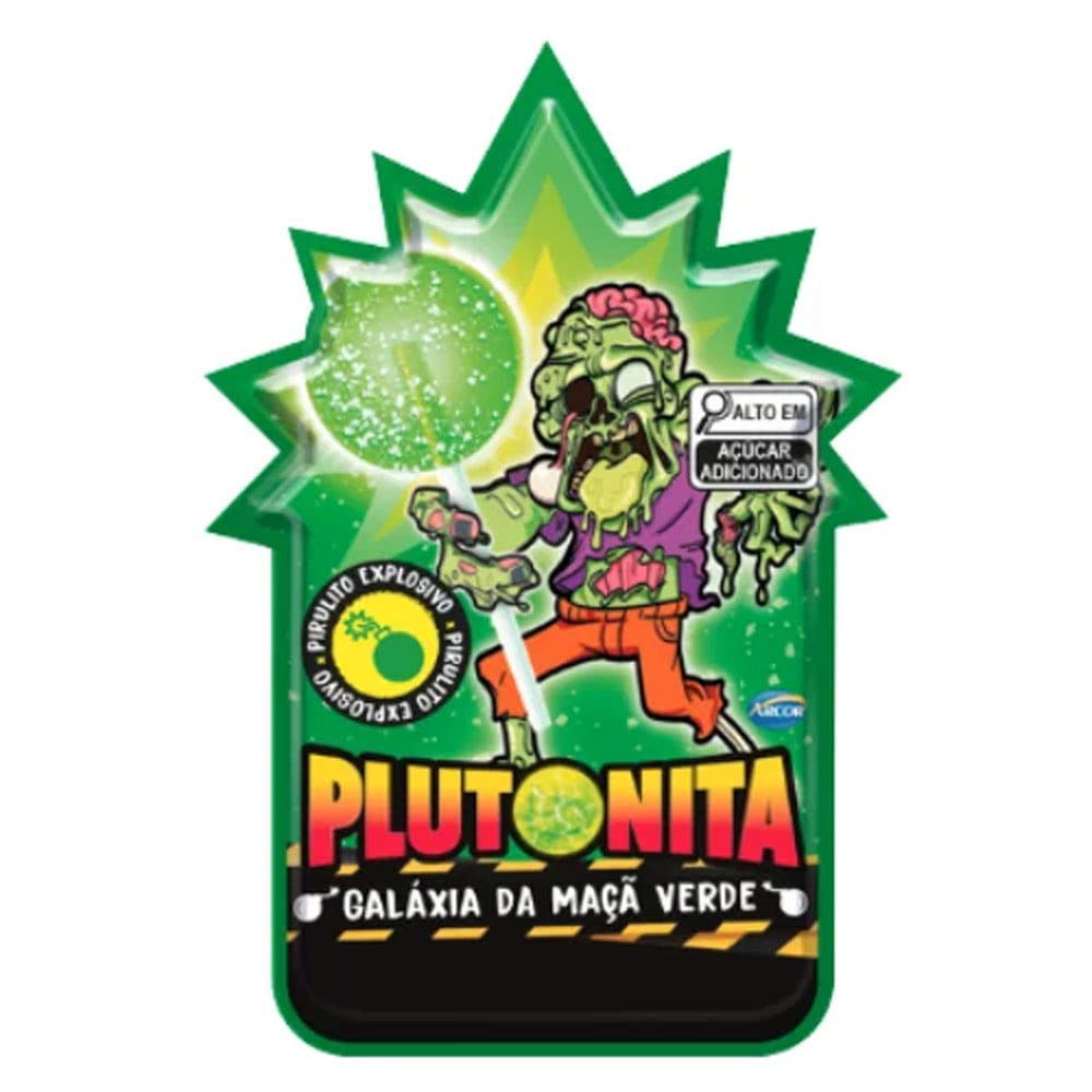Pirulito Explosivo Plutonita Galáxia da Maçã Verde 11g em Oferta na Shopee