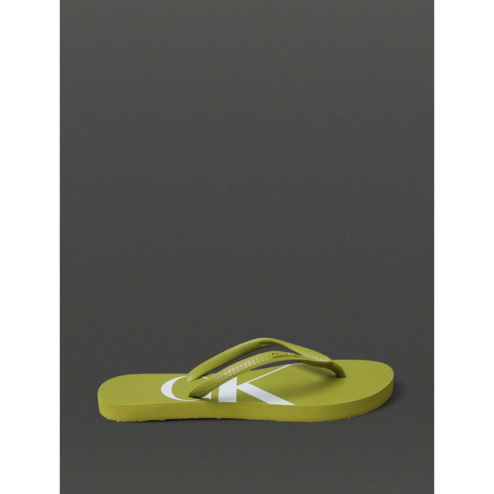 Chinelo Feminino Logo Corrido Calvin Klein Jeans - Verde Pistache em Oferta na Shopee