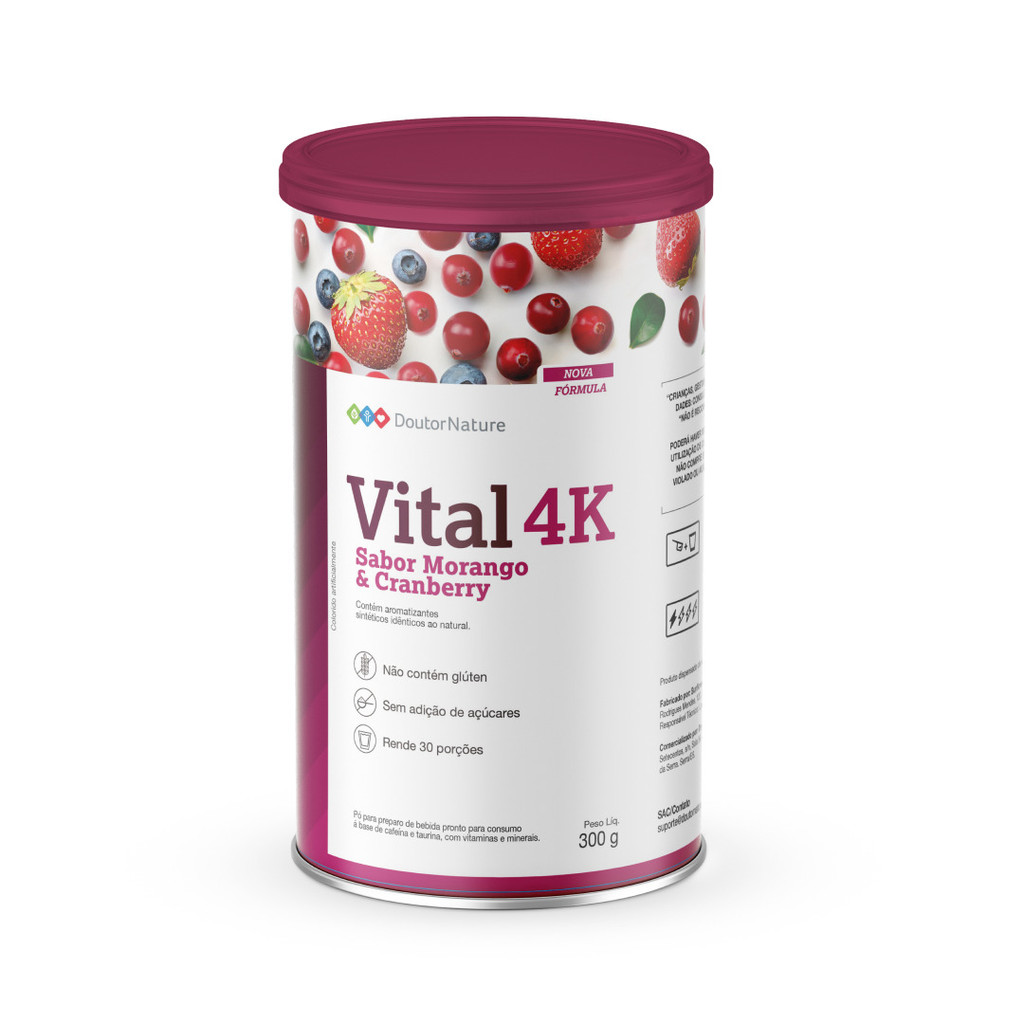 Vital 4k Sabor Morango E Cranberry 1.0 - 300g