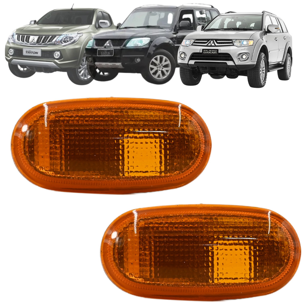 Par Lanterna Pisca Seta Lateral Para Lama L200 Triton Pajero Tr4 Pajero Dakar Sport Outdoor Âmbar
