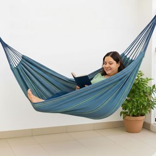 Rede de Descanso Cinza Listrado  3,60 x 1,40 m em Oferta na Shopee