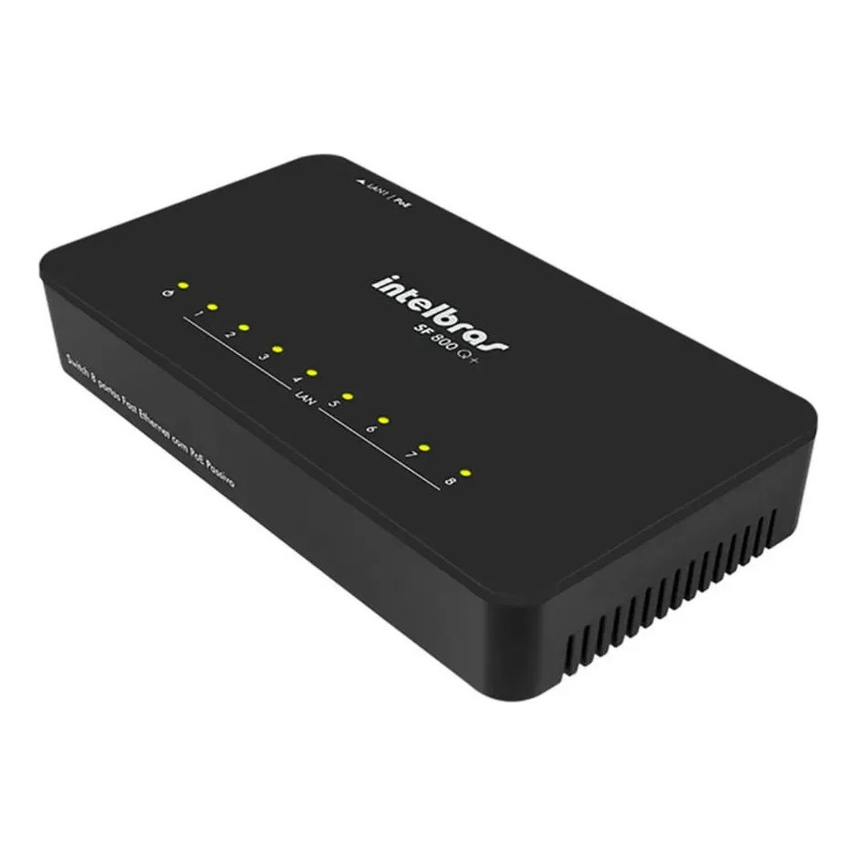 Switch Intelbras De 8 Portas Fast 10/100 Ethernet Sf 800 Q+