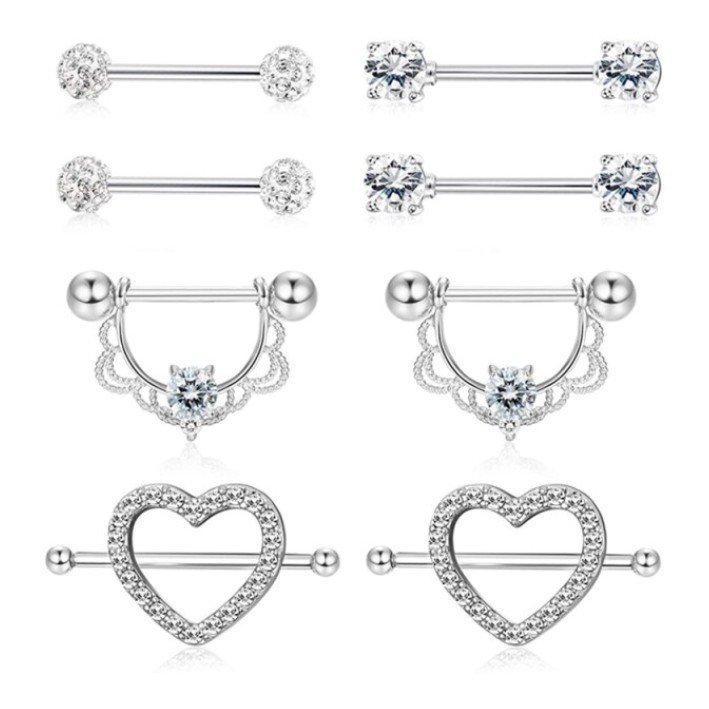 1PAR PIERCING SEIO MAMILO PERSONALIZADO AÇO CIRURGICO INOX