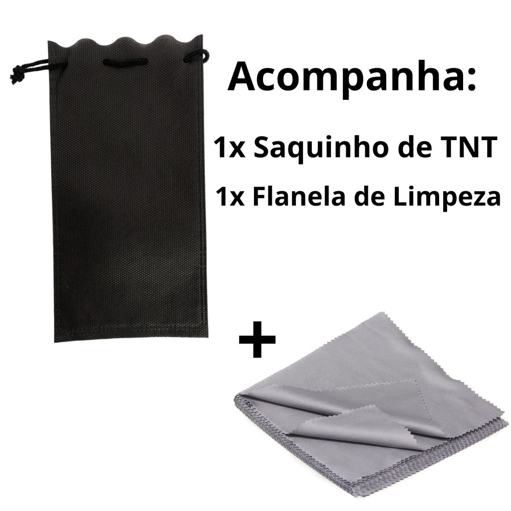 Óculos de Sol Quadrado Alok Casual Modelo Moderno Elegante Leve e Resistente — imagem 2 de 2