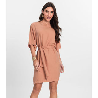 Vestido Curto Feminino Com Cinto Endless Marrom em Oferta na Shopee