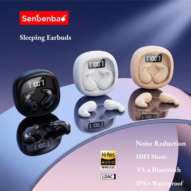 Senbenbao X55LF Fones De Ouvido Para Dormir Mini , Estéreo Bluetooth TWS Com Microfone HD , IPX5 À Prova D'água