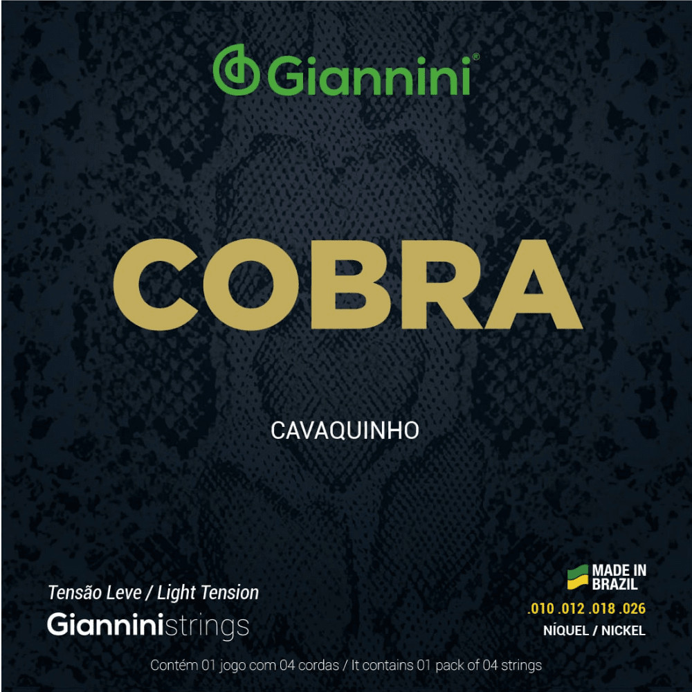Cordas Giannini Cavaquinho Cobra Níquel Tensão Leve Gescl