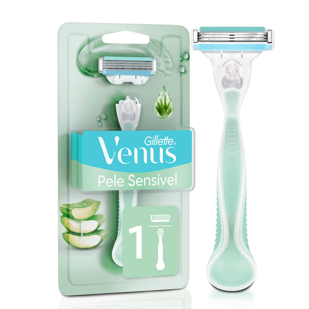 Aparelho de Depilar Recarregável Gillette Venus Pele Sensível 1 Unidade em Oferta na Shopee