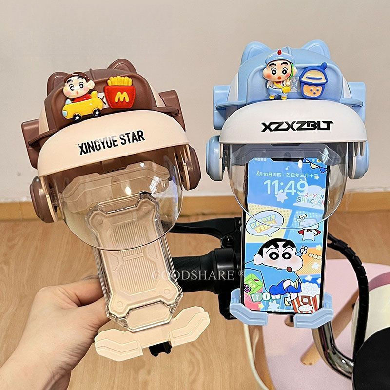 Suporte de celular para veículos elétricos, com design de desenho animado fofo, suporte de celular para capacete de moto