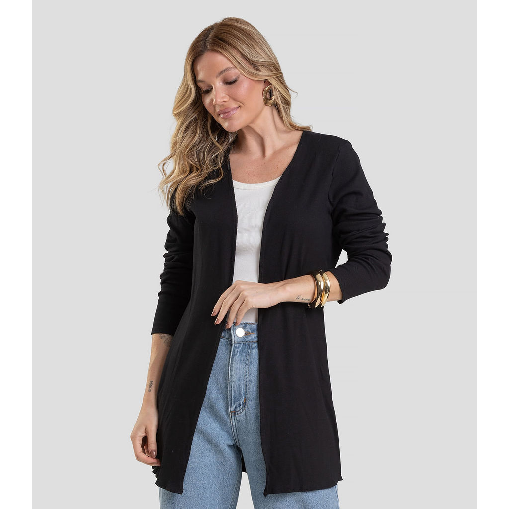 Cardigan Infinita Cor Preto em Oferta na Shopee