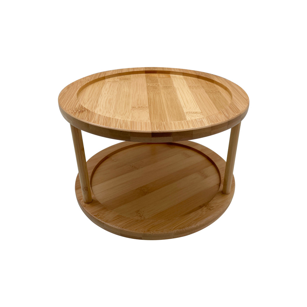 Organizador Giratório de Bambu 2 Andares - Oikos em Oferta na Shopee