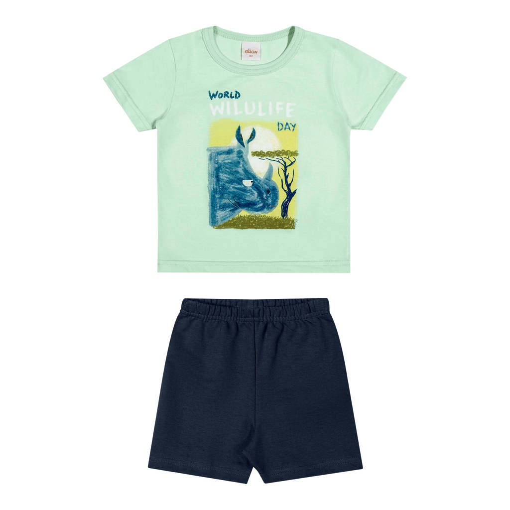 Conjunto Infantil Menino Wildlife Elian Verde em Oferta na Shopee