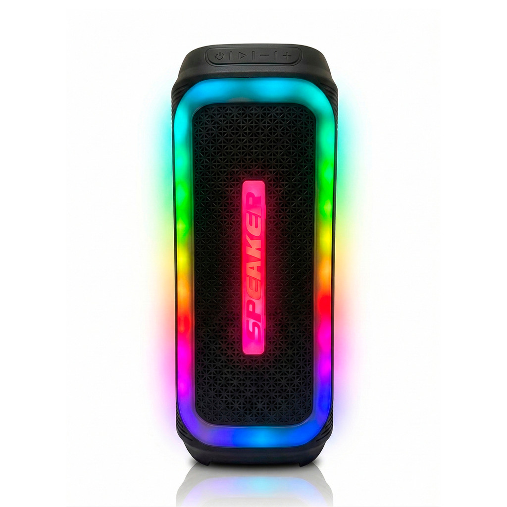 Caixa De Som Bluetooth Hi-Fi USB Radio Fm Alto Falante Speaker Painel LED RGB 50W em Oferta na Shopee