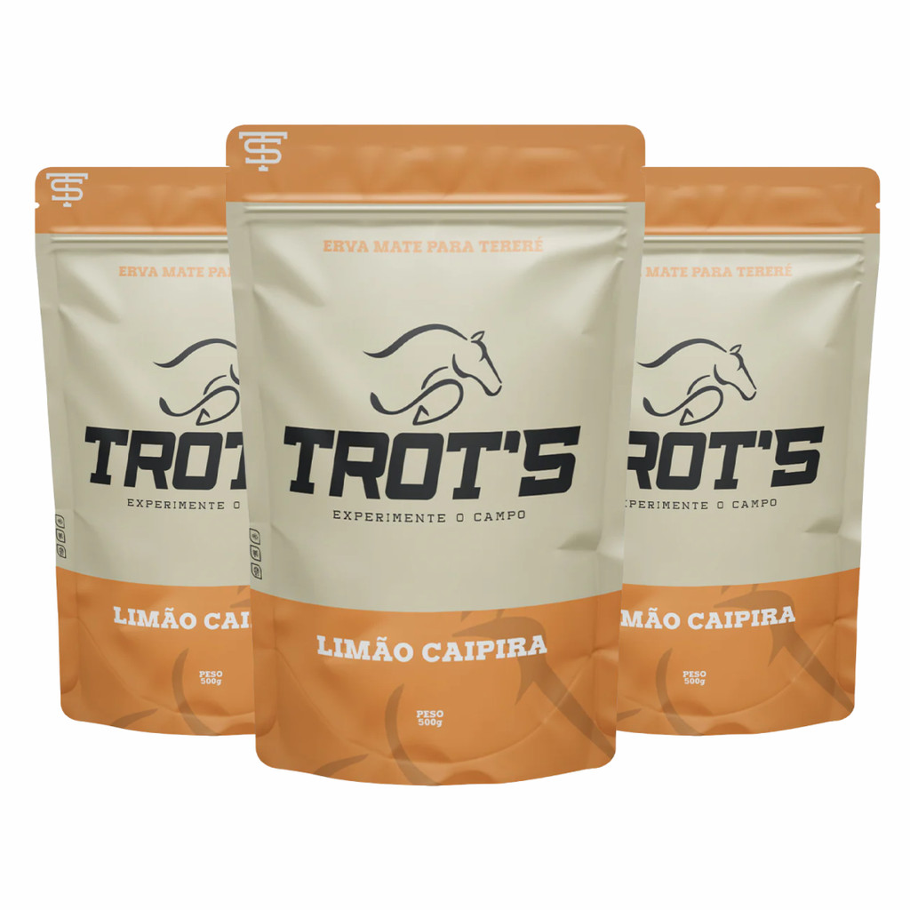 Kit 3 Erva Mate Tereré Premium Trots 500g Sabor Limão Caipira