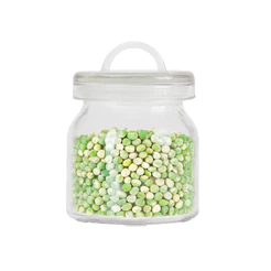 Pote de vidro 500ml com alça na tampa redondo - Mozcada