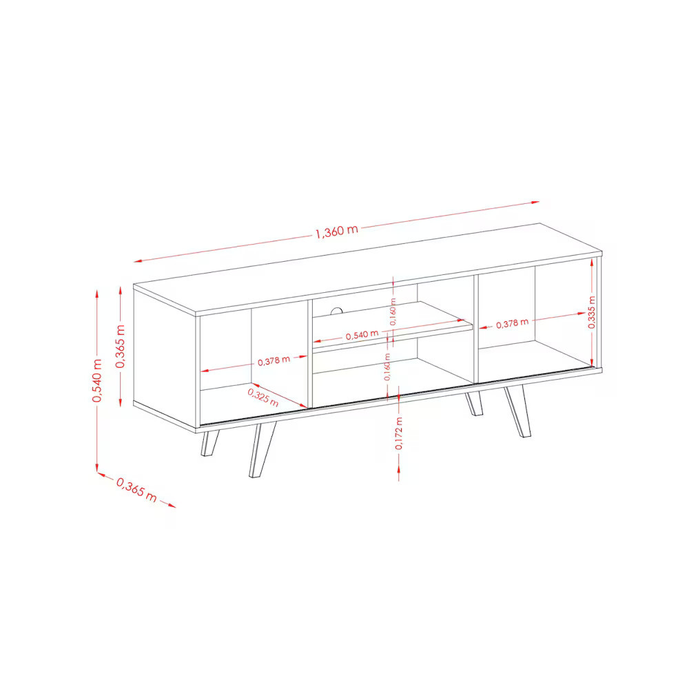 Rack Lisboa 136cm Suporta TV de 55 Polegadas Madetec