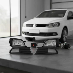 Kit Farol De Milha Auxiliar Gol Voyage G6 2012/2015 Oferta Neblina Serra Serração Farol Farolete Baixo Alto Noite Estrad
