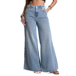 Calça Jeans Sawary Super Wide Leg - 281828 em Oferta na Shopee