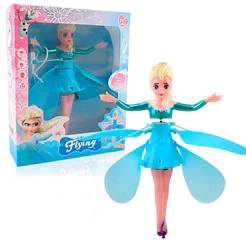 Boneca Frozen Elsa Voadora Com Luz Voa Na Mão Por Sensor