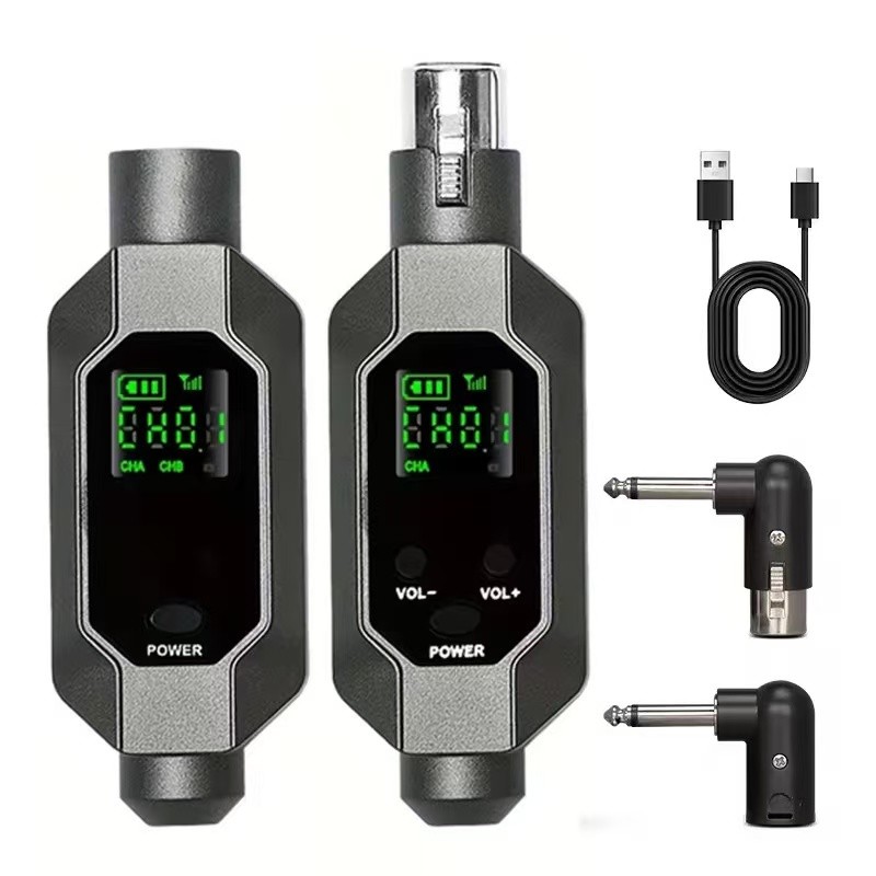 Conversor de microfone sem fio Transmissor e receptor XLR Sistema sem fio para microfone dinâmico para microfone com fio