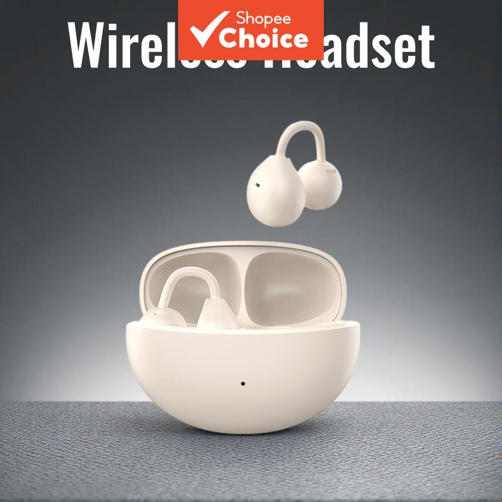  Fones de Ouvido Bluetooth Clip-On Fones Sem Fio com Microfone Headset Mãos-Livres para Esportes Corrida Fone de Ouvido