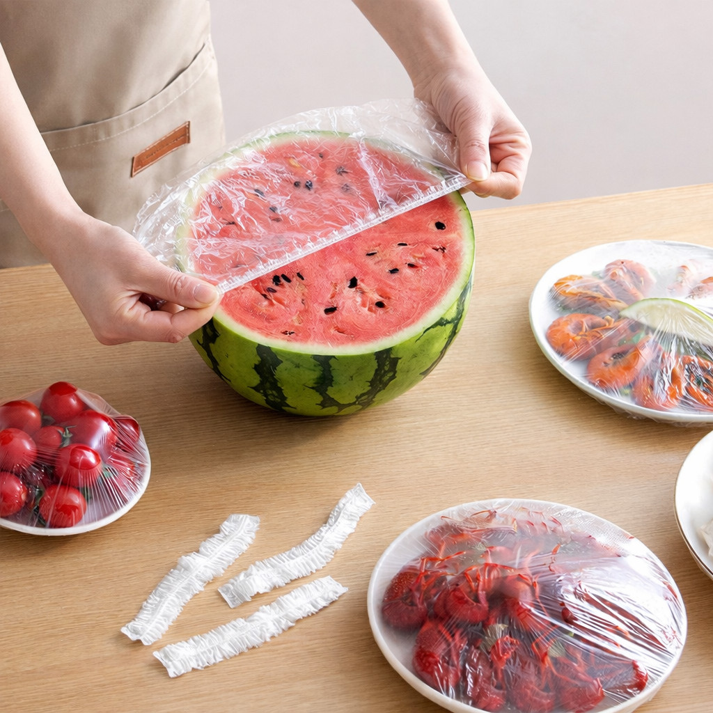 Kit 100/200/300 Unidades Tampa Elástica para Alimentos 25cm Capa Protetora para Prato Tigela Frutas Comida Toca em Oferta na Shopee