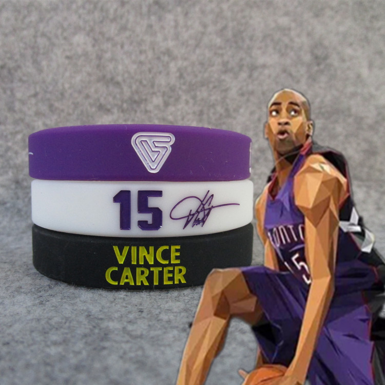 Cesta bola de basquete estrela vince carter vince carter coleção assinatura luminosa pulseira esportiva Silicone