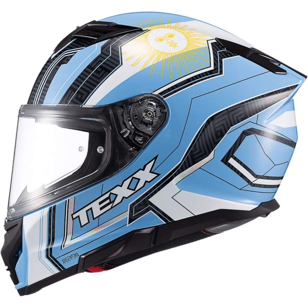 Capacete Texx Kaiman Argentina Fechado Com Óculos Interno Masculino Feminino Países