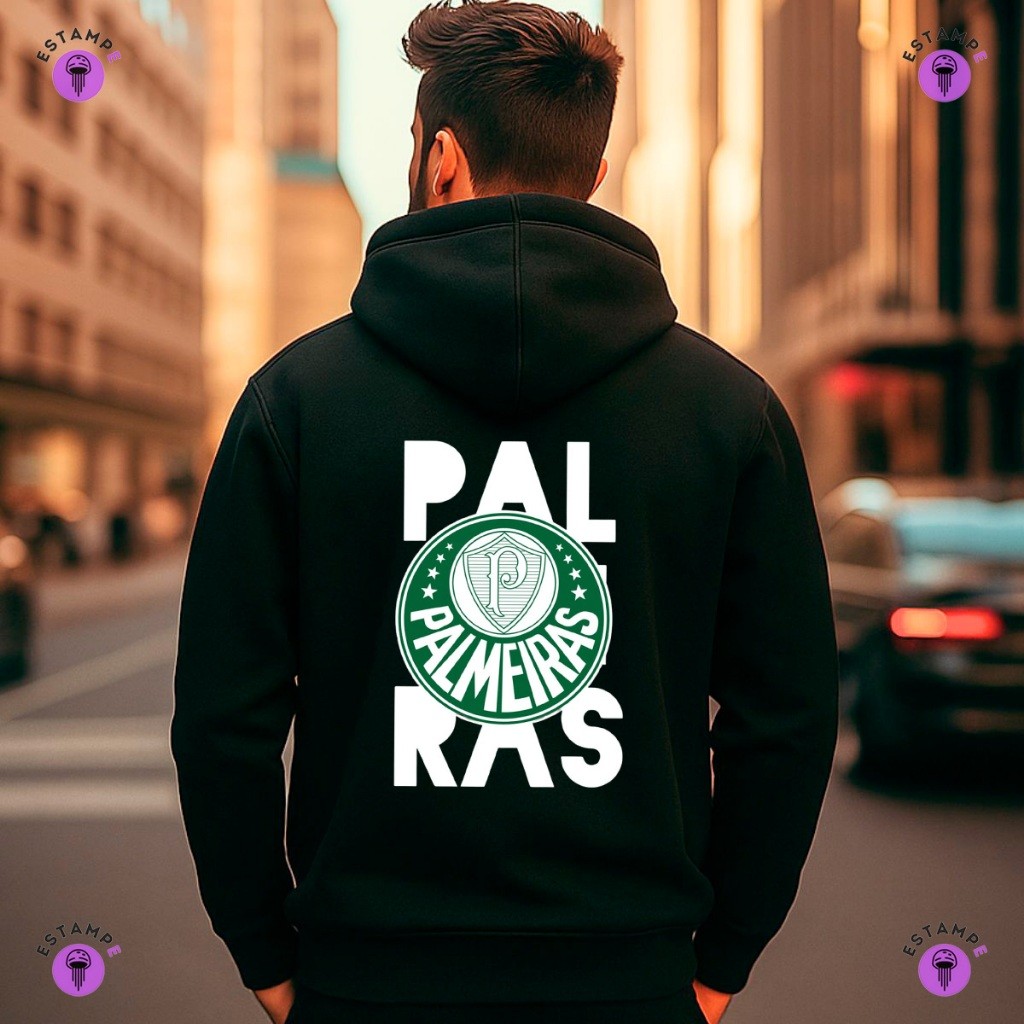 Moletom Canguru Adulto Masculino P. Time Futebol Blusa De Frio Agasalho Casaco Unissex Capuz e Bolso Frontal
