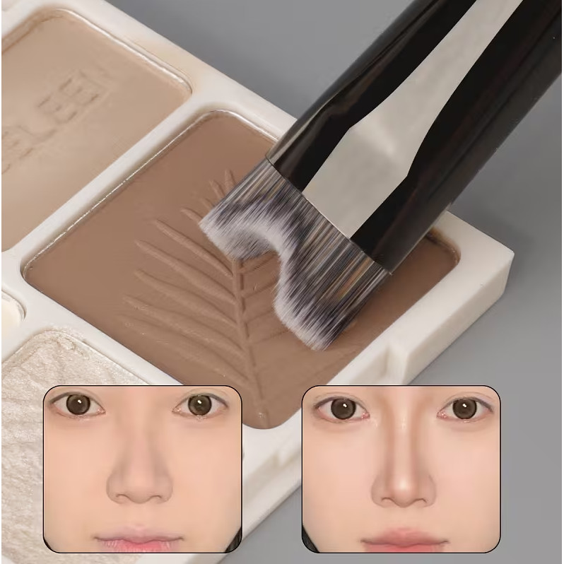 Pincel De Maquiagem Em Forma De U Para Contorno Do Nariz Com Pontas Duplas , Ideal Sombra E Destaque Rosto , Ferramenta