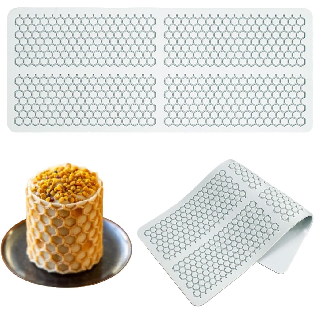 Moldes de Silicone em Forma de Colmeia Jopgeey (2 Peças) Moldes de Fondant com Colmeia 3D Oca, Moldes de Silicone para D