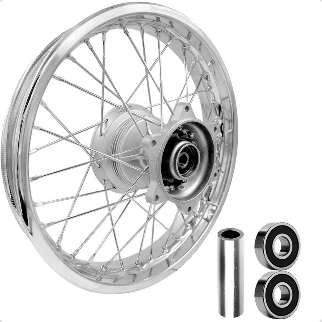 Roda Jante Calha Aro Traseira Nxr Bros 125 150 Alinhada Raios Inox ou Cromados Cubo Tambor Diafrag