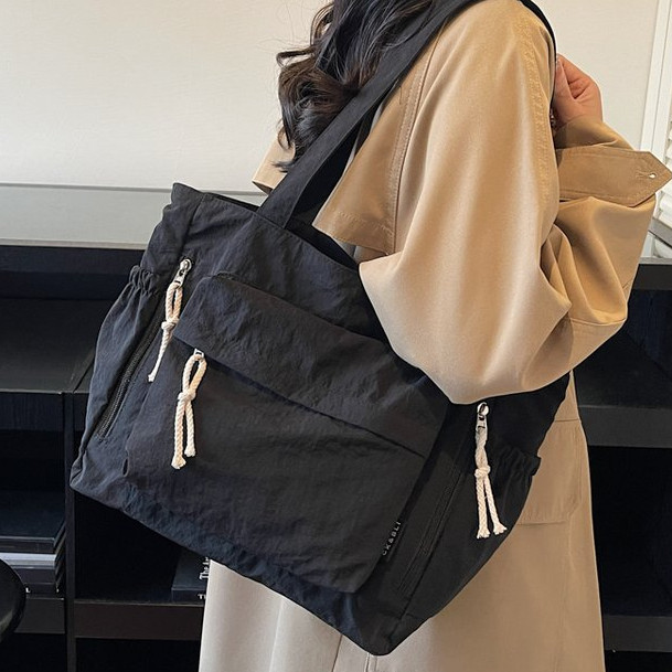 Bolsa de ombro diária All-Match, bolsa feminina de grande capacidade, bolsa de lona Casual simples, sacola de classe de