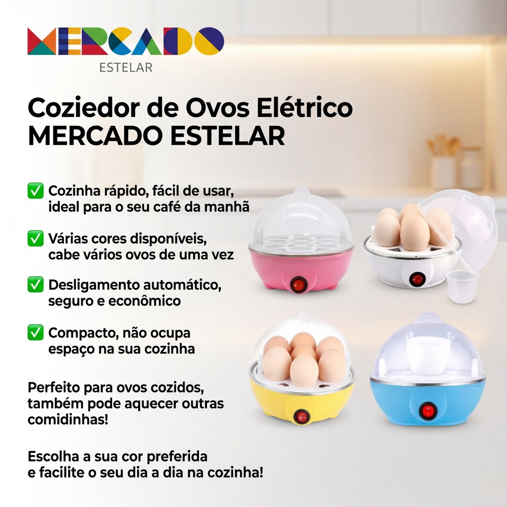 Maquina Eletrica Cozedor Ovos Vapor Egg Cooker110v Envio imediato!!! — imagem 2 de 2