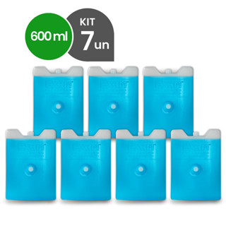 Kit 7 Gelo Reutilizável 600ml Até 8h Gelado Não Molha | Gelohouse Rígido Gel Artificial Atóxico em Oferta na Shopee