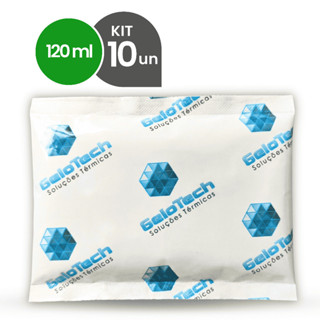 Kit 10 Gelo Reutilizável 120ml Até 8h Gelado Não Molha | GeloTech Flexível Gel Artificial Atóxico em Oferta na Shopee