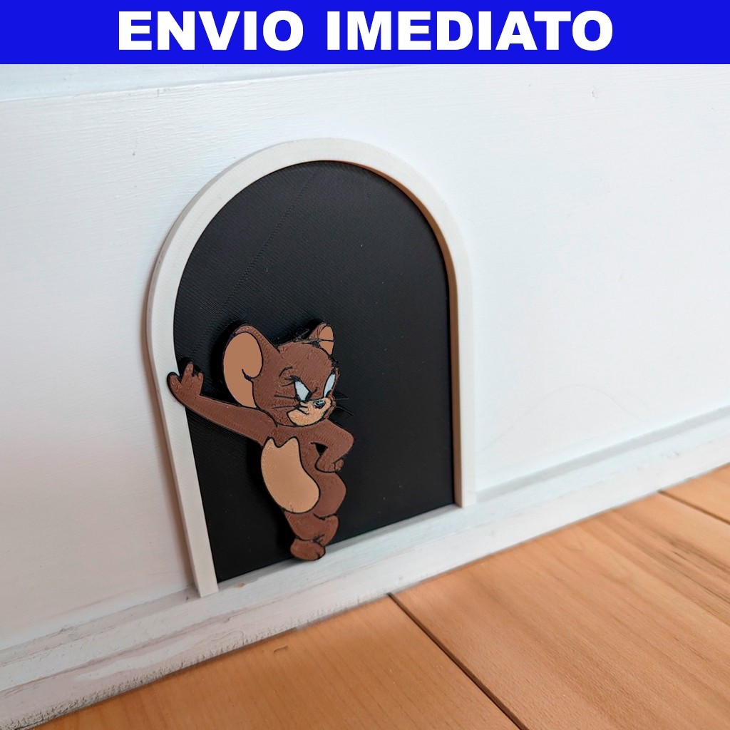 Portinha Decorativa Jerry 3D – Enfeite Criativo para Rodapé