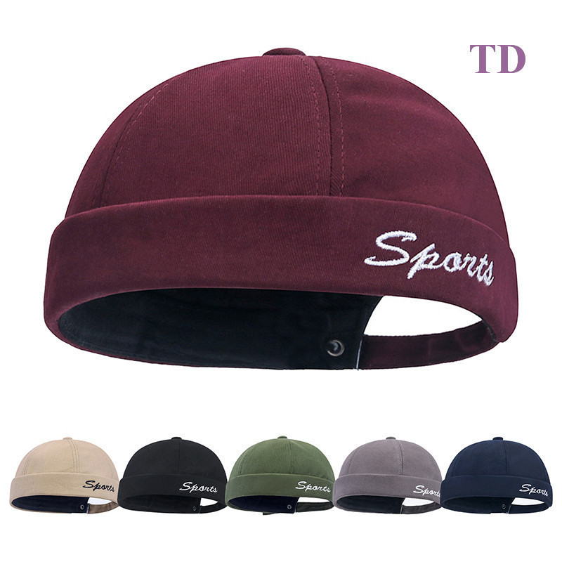 Masculino Feminino Docker Boné Solidéu Retro Marinheiro Gorros Chapéus Sem Aba Ajustável Chapéu Hip Hop