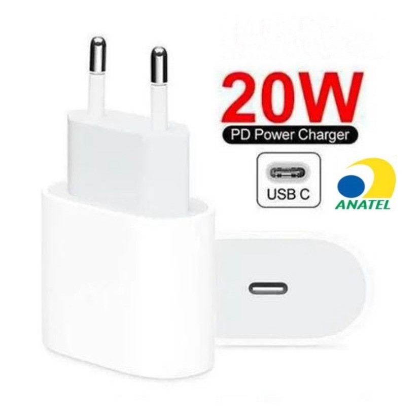 Caixinha Carregador 20W - Fonte Tomada Tipo C Turbo X Cabo Lightning para iPhones