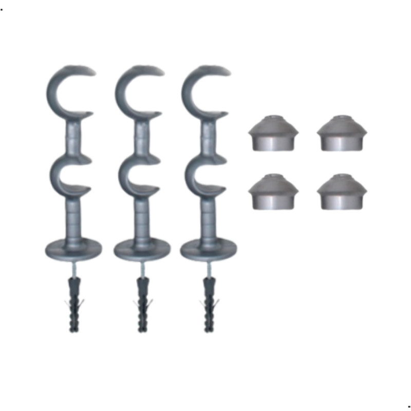 3 Unidade de Suporte Duplo 19/28 mm Cromado e Cores Variadas Para Varão De Cortina