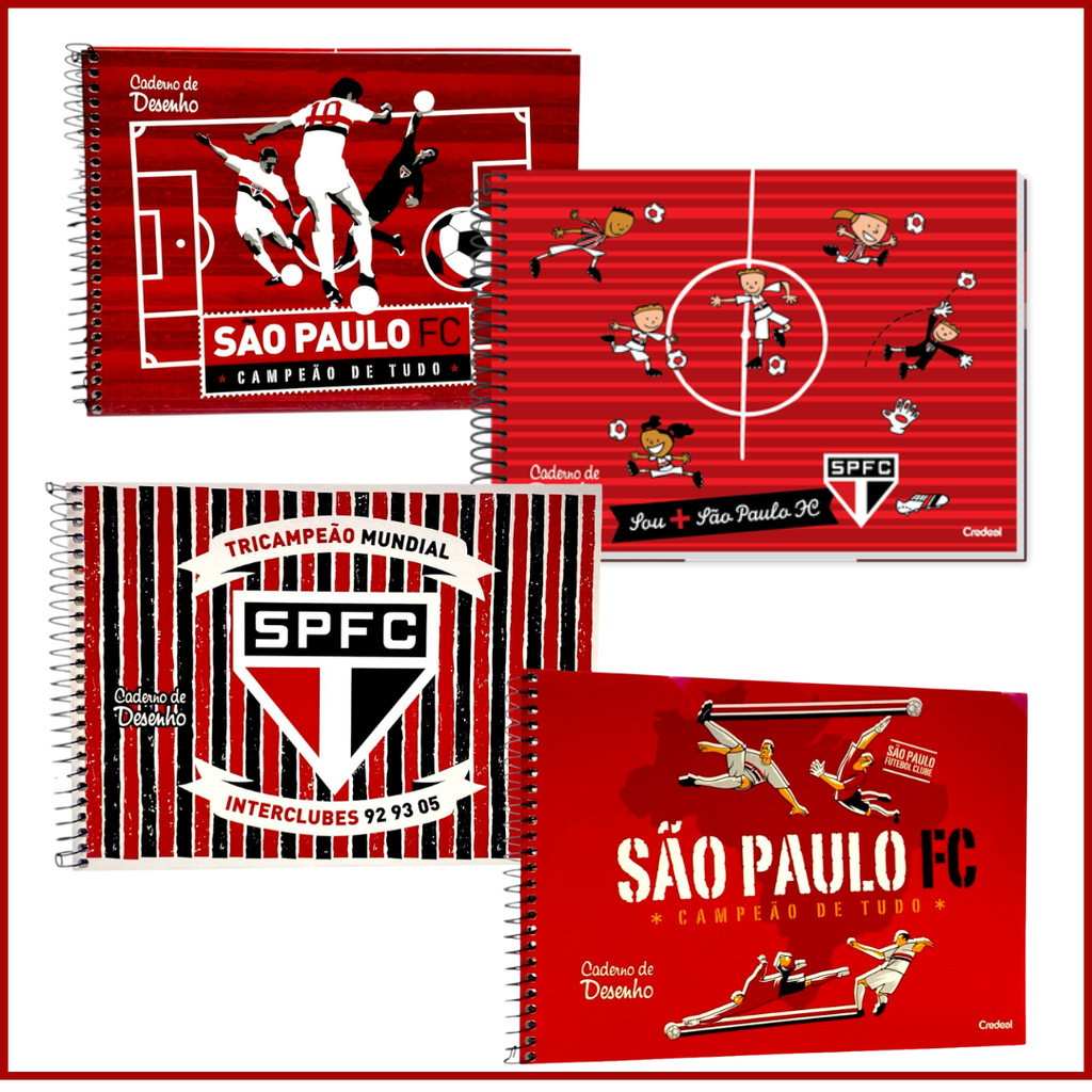 Caderno Cartografia e Desenho Capa Dura 80 Folhas, São Paulo Futebol Clube