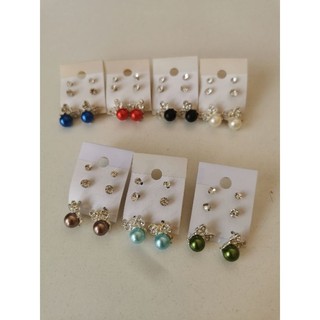 ✨ KIT 3 PARES Brincos Ponto de Luz + Pérola Clássica de Strass Luxo Elegante Clássico não Envelhece B23600070-5 Prateado