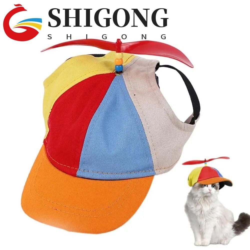 Chapéu De Hélice Para Animais De Estimação SHIGONG , Boné De Beisebol Removível E Respirável Cães , Superior De Helicópt