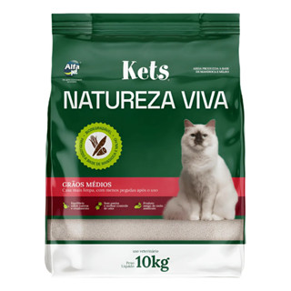 Areia Higiênica  10 kg Kets Natureza Viva Grãos Médios Para Gatos em Oferta na Shopee