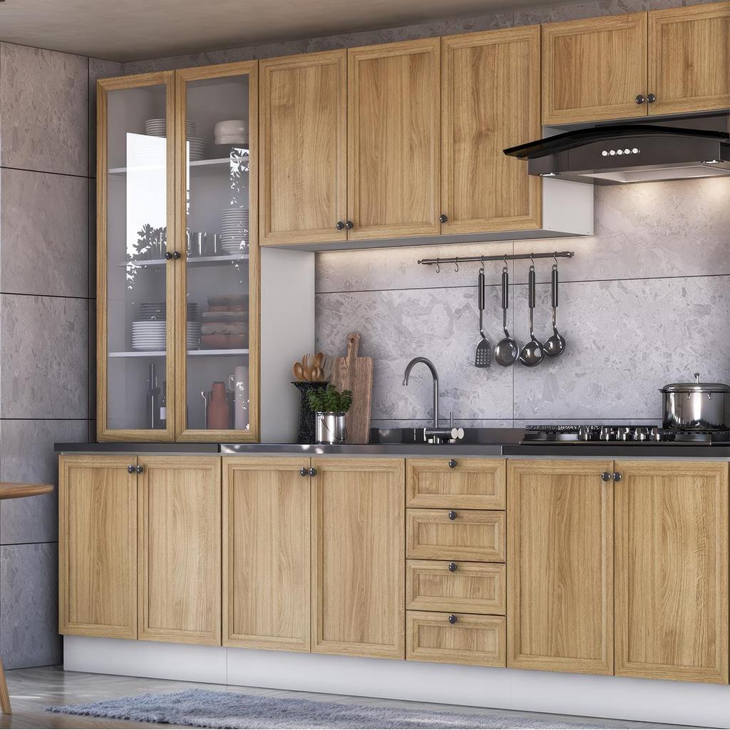 Armário de Cozinha Completo Ditália Berlim 7 Peças CV/BR B3
