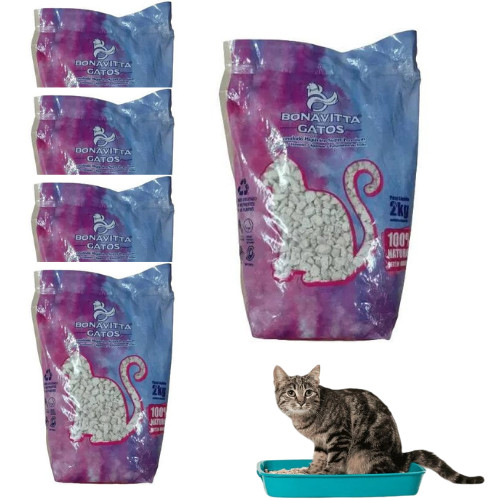 AREIA PARA GATO BONNA VITA BRANCA 2KG - 5 UNIDADES