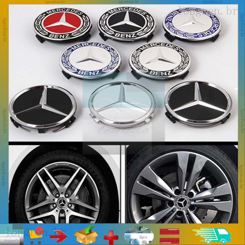(Em Estoque) 4 Unidades De Substituição Da Tampa Central Roda Para Mercedes Benz 75 Mm/2.95 Polegadas Do Cubo W202 W203 em Oferta na Shopee