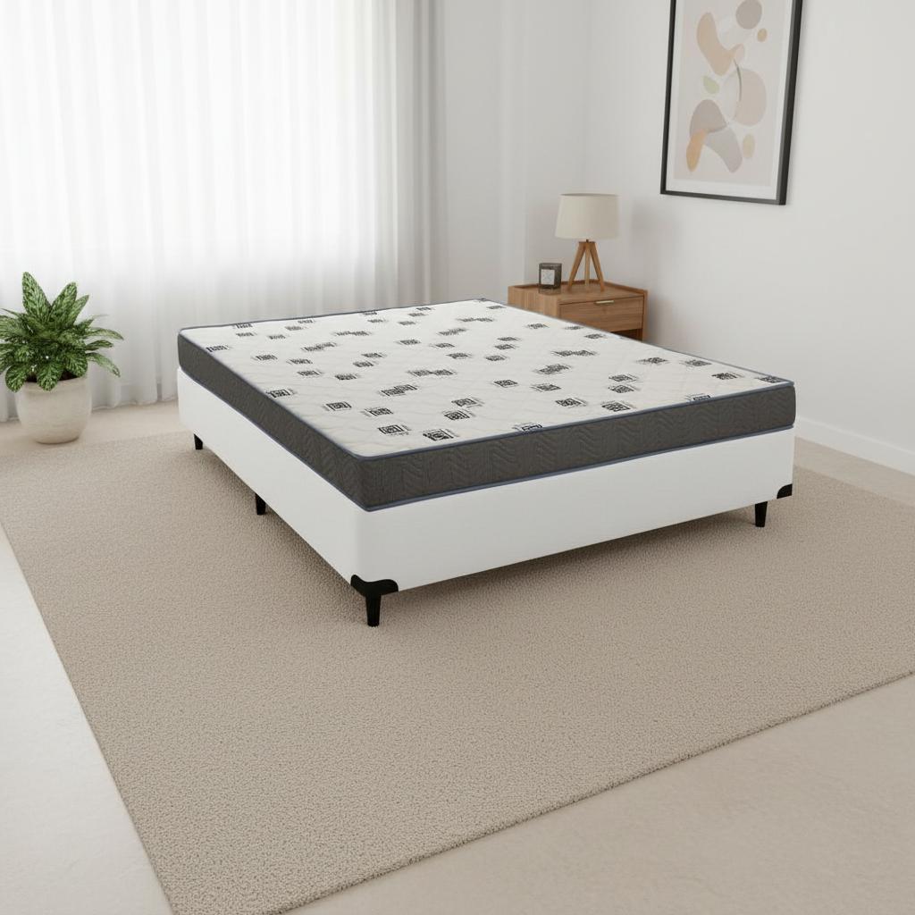 Cama Box e Colchão Light D33 - Casal (138x188)