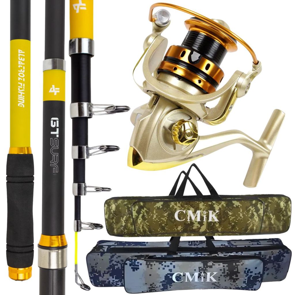 Kit Pesca Molinete MR3000+ Vara GT Surf+Porta Vara 80cm Cmik