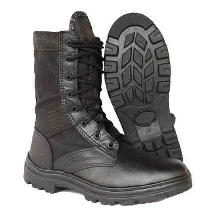 8 Coturno Militar Couro Preto Operacional Extra Leve